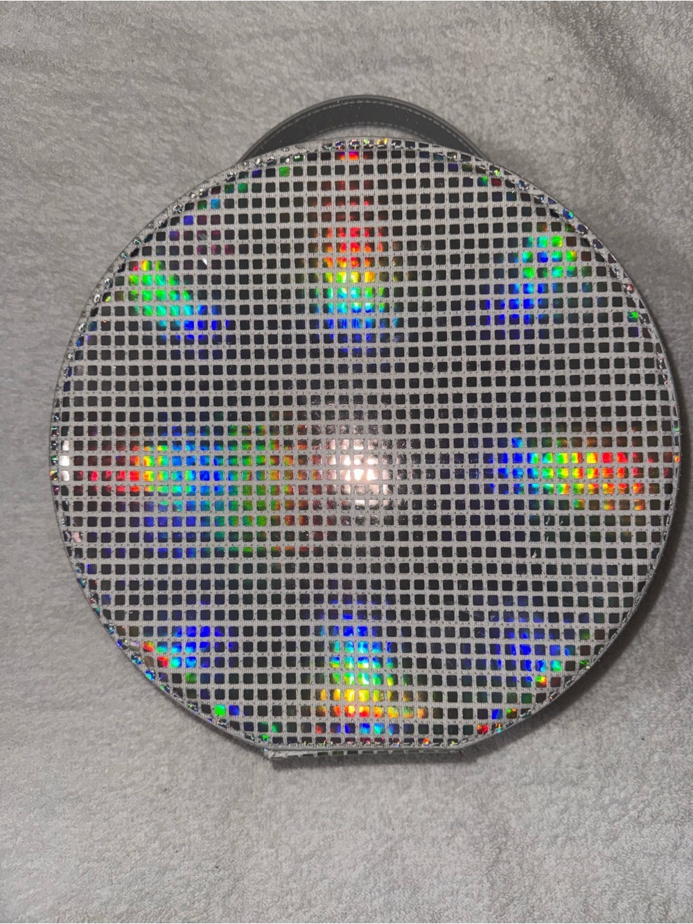 Round Holographic Vanity/Travel Case with Mirror